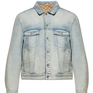 Gucci Reversible Light Blue Denim & Beige GG Monogram Jacket